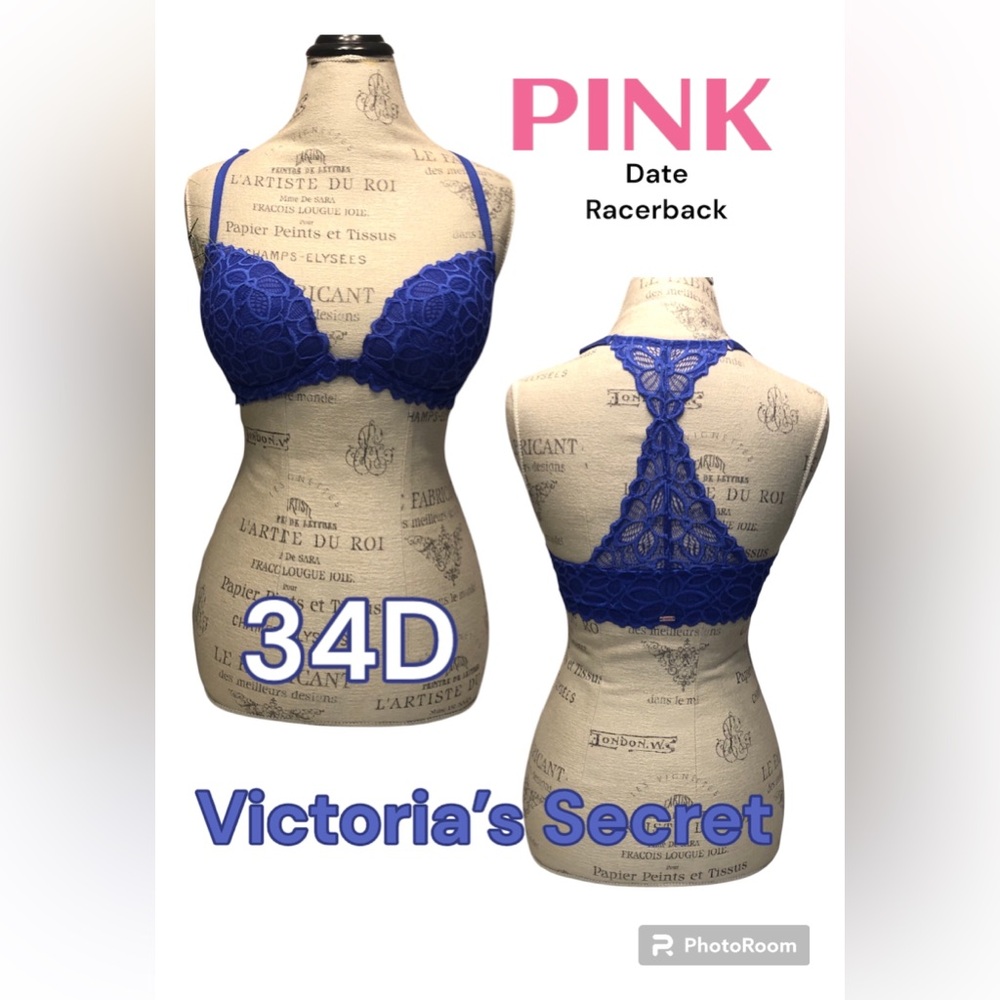 PINK Victoria’s Secret 34D Date Racerback bright blue